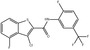 Benzo[b]thiophene-2-carboxamide, 3-chloro-4-fluoro-N-[2-fluoro-5-(trifluoromethyl)phenyl]- (9CI) 结构式