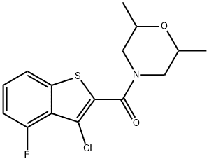 Morpholine, 4-[(3-chloro-4-fluorobenzo[b]thien-2-yl)carbonyl]-2,6-dimethyl- (9CI) 结构式