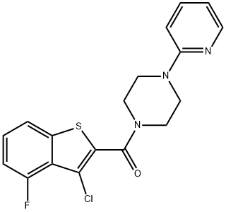 Piperazine, 1-[(3-chloro-4-fluorobenzo[b]thien-2-yl)carbonyl]-4-(2-pyridinyl)- (9CI) 结构式