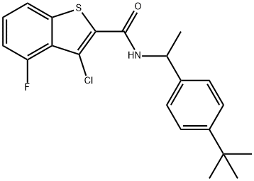 Benzo[b]thiophene-2-carboxamide, 3-chloro-N-[1-[4-(1,1-dimethylethyl)phenyl]ethyl]-4-fluoro- (9CI) 结构式