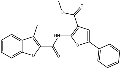 3-Thiophenecarboxylicacid,2-[[(3-methyl-2-benzofuranyl)carbonyl]amino]-5-phenyl-,methylester(9CI) 结构式