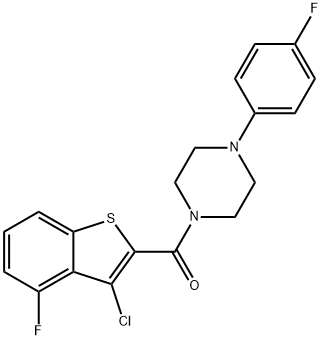 Piperazine, 1-[(3-chloro-4-fluorobenzo[b]thien-2-yl)carbonyl]-4-(4-fluorophenyl)- (9CI) 结构式
