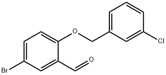 5-溴-2-(3-氯苄基)氧基-苯甲醛 结构式