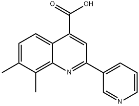 7,8-DIMETHYL-2-PYRIDIN-3-YLQUINOLINE-4-CARBOXYLICACID 结构式