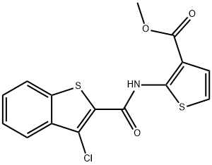 3-Thiophenecarboxylicacid,2-[[(3-chlorobenzo[b]thien-2-yl)carbonyl]amino]-,methylester(9CI) 结构式