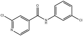 2-氯-N-(3-氯苯基)吡啶-4-甲酰胺 结构式