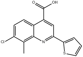 7-CHLORO-8-METHYL-2-THIEN-2-YLQUINOLINE-4-CARBOXYLIC ACID 结构式