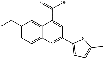 6-ETHYL-2-(5-METHYLTHIEN-2-YL)QUINOLINE-4-CARBOXYLIC ACID 结构式