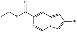 6-溴H-吡咯并[1,2-F]嘧啶-3-甲酸乙酯 结构式