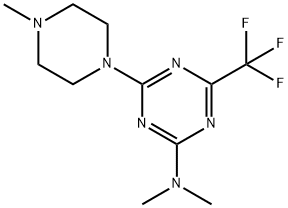 6-(Trifluoromethyl)-N,N-dimethyl-4-(4-methylpiperazin-1-yl)-1,3,5-triazin-2-amine 结构式