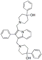 1,1'-[(2-Phenyl-1,3-indolizinediyl)bis(methylene)]bis(4-phenyl-4-piperidinol) 结构式