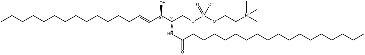 N-STEAROYL-D-ERYTHRO-SPHINGOSYLPHOSPHORYLCHOLINE;18:0 SM (D18:1/18:0) 结构式
