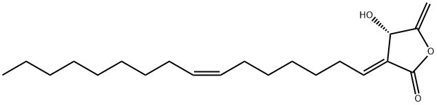 (S)-3-[(1E,7Z)-Hexadecan-7-enylidene]-4,5-dihydro-4-hydroxy-5-methylenefuran-2(3H)-one 结构式
