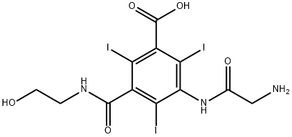 3-[(aminoacetyl)amino]-5-[[(2-hydroxyethyl)amino]carbonyl]-2,4,6-triiodobenzoic acid  结构式