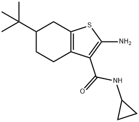 2-氨基-6-叔丁基-N-环丙基-4,5,6,7-四氢苯并噻吩-3-甲酰胺 结构式