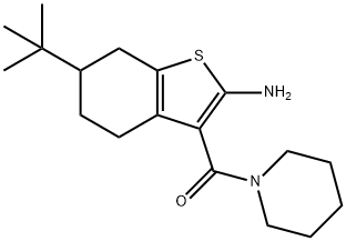 6-TERT-BUTYL-3-(PIPERIDIN-1-YLCARBONYL)-4,5,6,7-TETRAHYDRO-1-BENZOTHIEN-2-YLAMINE 结构式