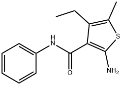 2-氨基-4-乙基-5-甲基-N-苯基-3-噻吩甲酰胺 结构式