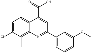 7-CHLORO-2-(3-METHOXYPHENYL)-8-METHYLQUINOLINE-4-CARBOXYLIC ACID 结构式