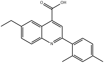 2-(2,4-DIMETHYLPHENYL)-6-ETHYLQUINOLINE-4-CARBOXYLIC ACID 结构式