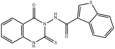 Benzo[b]thiophene-3-carboxamide, N-(1,4-dihydro-4-oxo-2-thioxo-3(2H)-quinazolinyl)- (9CI) 结构式