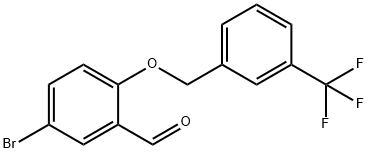 5-溴-2-{[3-(三氟甲基)苄基]氧基}苯甲醛 结构式