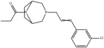 3-[3-(m-Chlorophenyl)allyl]-8-propionyl-3,8-diazabicyclo[3.2.1]octane 结构式