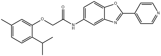 Acetamide, 2-[5-methyl-2-(1-methylethyl)phenoxy]-N-[2-(4-pyridinyl)-5-benzoxazolyl]- (9CI) 结构式