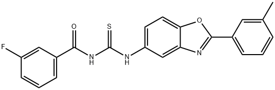 Benzamide, 3-fluoro-N-[[[2-(3-methylphenyl)-5-benzoxazolyl]amino]thioxomethyl]- (9CI) 结构式