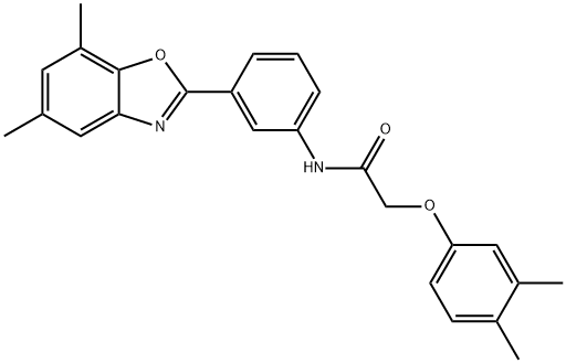 Acetamide, N-[3-(5,7-dimethyl-2-benzoxazolyl)phenyl]-2-(3,4-dimethylphenoxy)- (9CI) 结构式