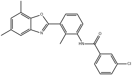 Benzamide, 3-chloro-N-[3-(5,7-dimethyl-2-benzoxazolyl)-2-methylphenyl]- (9CI) 结构式