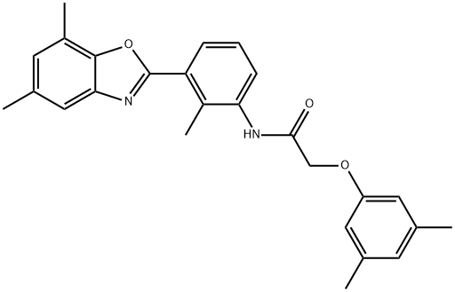 Acetamide, N-[3-(5,7-dimethyl-2-benzoxazolyl)-2-methylphenyl]-2-(3,5-dimethylphenoxy)- (9CI) 结构式