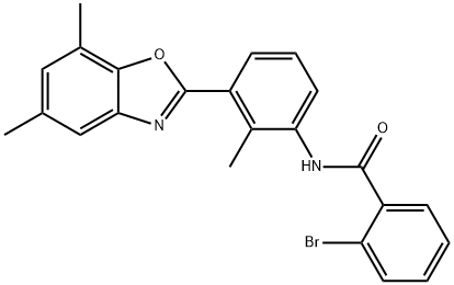 Benzamide, 2-bromo-N-[3-(5,7-dimethyl-2-benzoxazolyl)-2-methylphenyl]- (9CI) 结构式