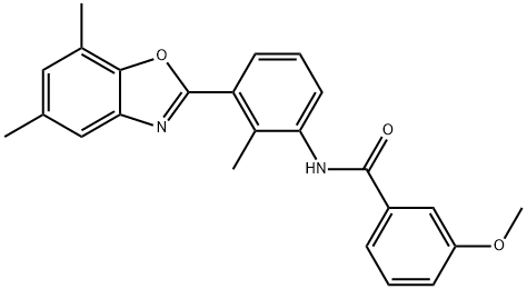 Benzamide, N-[3-(5,7-dimethyl-2-benzoxazolyl)-2-methylphenyl]-3-methoxy- (9CI) 结构式