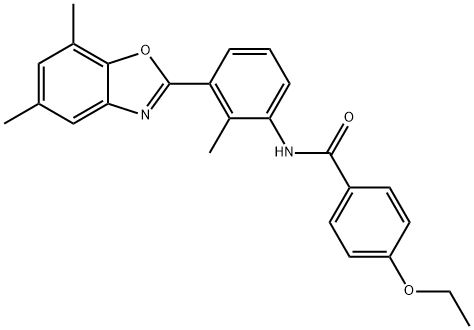 Benzamide, N-[3-(5,7-dimethyl-2-benzoxazolyl)-2-methylphenyl]-4-ethoxy- (9CI) 结构式