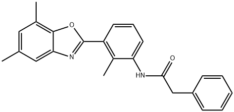 Benzeneacetamide, N-[3-(5,7-dimethyl-2-benzoxazolyl)-2-methylphenyl]- (9CI) 结构式