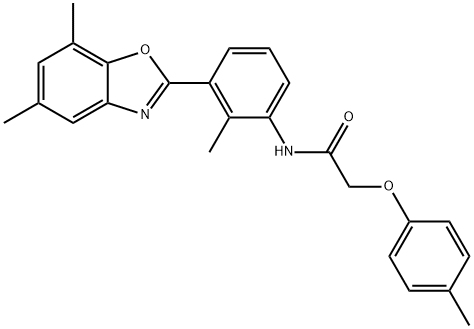 Acetamide, N-[3-(5,7-dimethyl-2-benzoxazolyl)-2-methylphenyl]-2-(4-methylphenoxy)- (9CI) 结构式