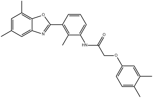 Acetamide, N-[3-(5,7-dimethyl-2-benzoxazolyl)-2-methylphenyl]-2-(3,4-dimethylphenoxy)- (9CI) 结构式