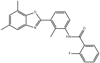 Benzamide, N-[3-(5,7-dimethyl-2-benzoxazolyl)-2-methylphenyl]-2-fluoro- (9CI) 结构式