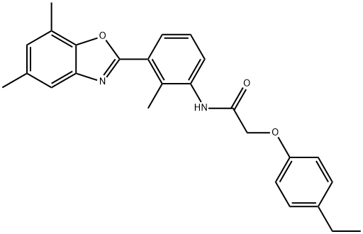 Acetamide, N-[3-(5,7-dimethyl-2-benzoxazolyl)-2-methylphenyl]-2-(4-ethylphenoxy)- (9CI) 结构式