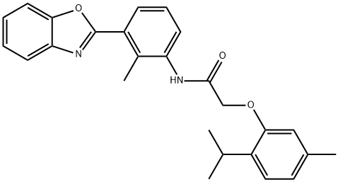 Acetamide, N-[3-(2-benzoxazolyl)-2-methylphenyl]-2-[5-methyl-2-(1-methylethyl)phenoxy]- (9CI) 结构式