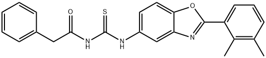 Benzeneacetamide, N-[[[2-(2,3-dimethylphenyl)-5-benzoxazolyl]amino]thioxomethyl]- (9CI) 结构式