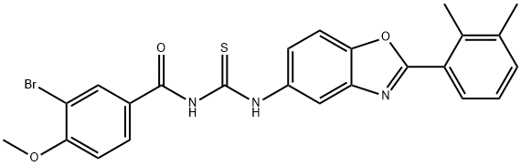 Benzamide, 3-bromo-N-[[[2-(2,3-dimethylphenyl)-5-benzoxazolyl]amino]thioxomethyl]-4-methoxy- (9CI) 结构式