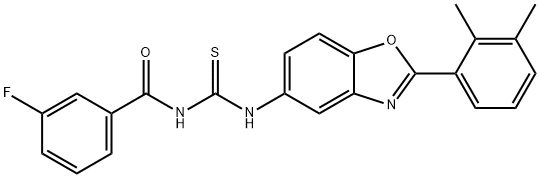 Benzamide, N-[[[2-(2,3-dimethylphenyl)-5-benzoxazolyl]amino]thioxomethyl]-3-fluoro- (9CI) 结构式