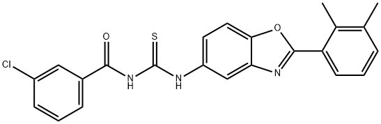 Benzamide, 3-chloro-N-[[[2-(2,3-dimethylphenyl)-5-benzoxazolyl]amino]thioxomethyl]- (9CI) 结构式