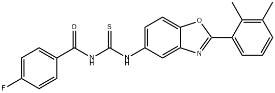 Benzamide, N-[[[2-(2,3-dimethylphenyl)-5-benzoxazolyl]amino]thioxomethyl]-4-fluoro- (9CI) 结构式