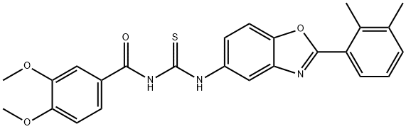 Benzamide, N-[[[2-(2,3-dimethylphenyl)-5-benzoxazolyl]amino]thioxomethyl]-3,4-dimethoxy- (9CI) 结构式