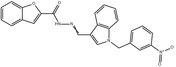 2-Benzofurancarboxylicacid,[[1-[(3-nitrophenyl)methyl]-1H-indol-3-yl]methylene]hydrazide(9CI) 结构式