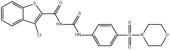 Benzo[b]thiophene-2-carboxamide, 3-chloro-N-[[[4-(4-morpholinylsulfonyl)phenyl]amino]thioxomethyl]- (9CI) 结构式