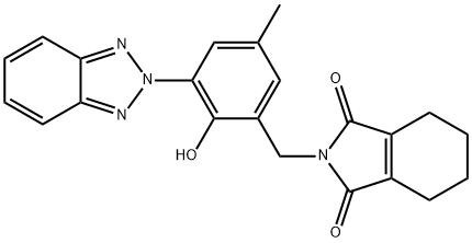 2-[2-Hydroxy-3-[(1,3,4,5,6,7-hexahydro-1,3-dioxo-2H-isoindole-2-yl)methyl]-5-methylphenyl]-2H-benzotriazole 结构式