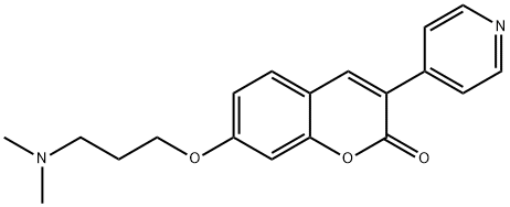 7-[3-(Dimethylamino)propoxy]-3-(4-pyridyl)coumarin 结构式